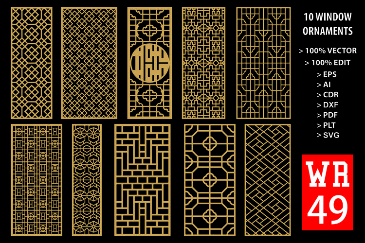 WR 49, Carved Window Ornaments Laser Cutting example image 1