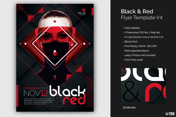 Black and Red Flyer Template V4 example image 1