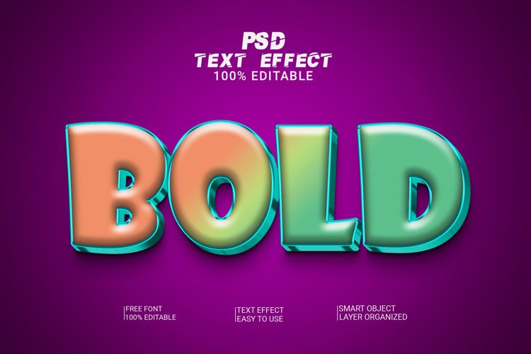 PSD 3D Text effect Style Bold