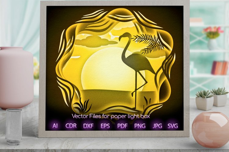 peacock Light box PNG SVG DXF CDR template Papercut example image 1