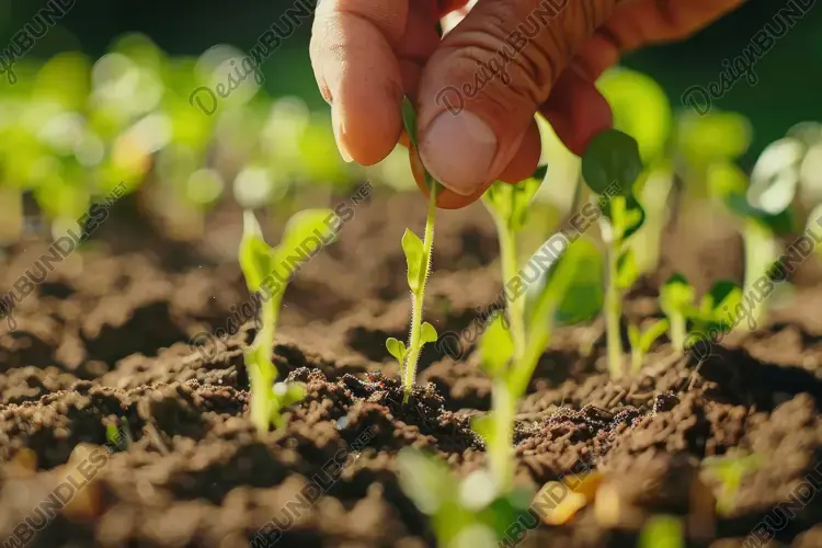 Hand Planting Background Wallpaper