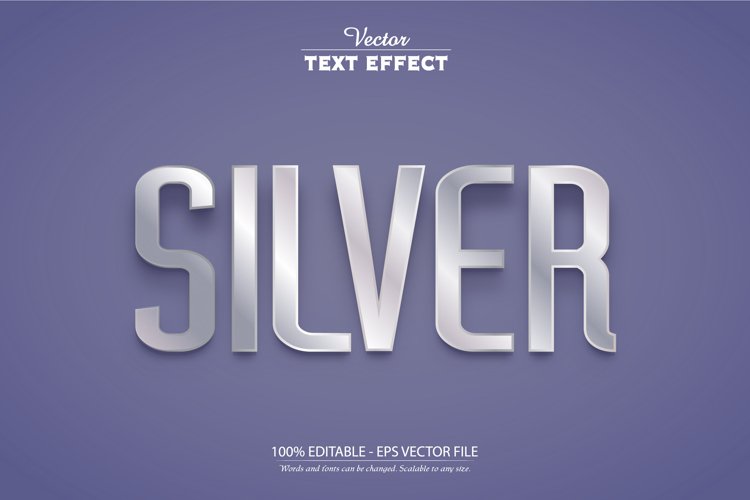 Silver text effect, editable grey text style