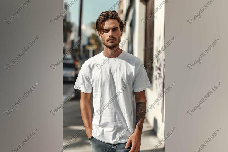 Burgundy T Shirt Logo Branding Mockup example image 1