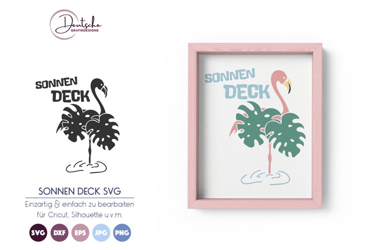 Sonnen Deck | Sommer SVG | Flamingo SVG example image 1