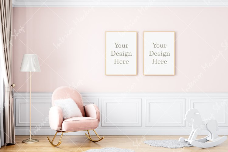Frame mockup, Poster Mockup, Mockup in interior example image 1