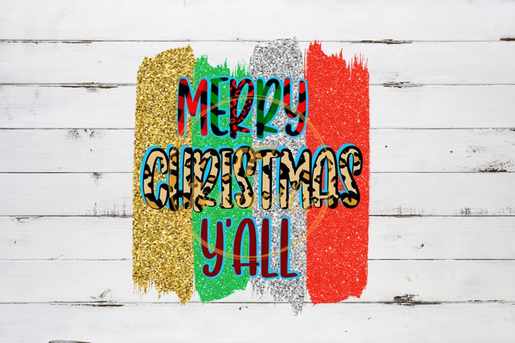 Merry Christmas Y'All Christmas Sublimation Design PNG example image 1