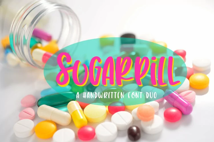 Sugarpill - a handwritten uppercase duo font