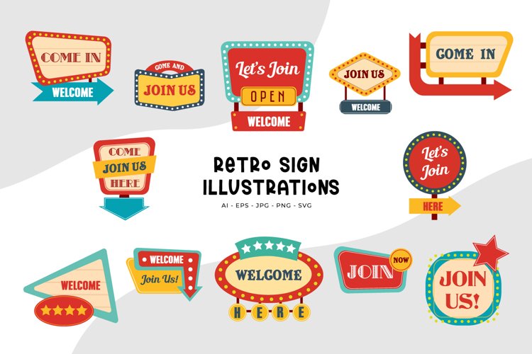 Retro Sign Illustrations