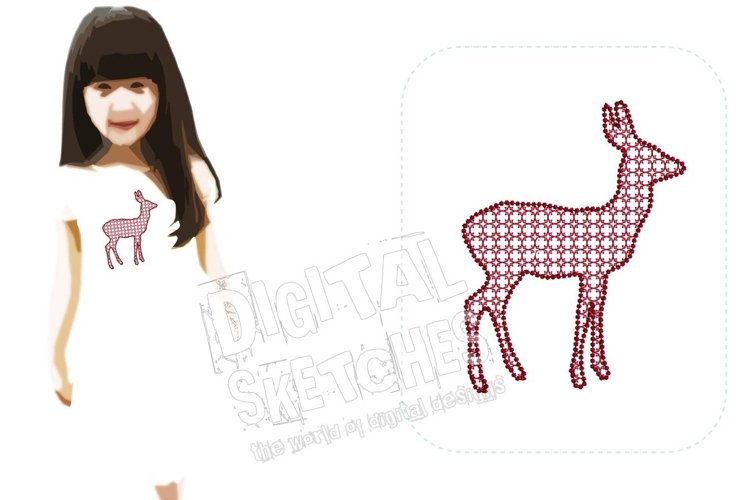 Roe Deer Machine Embroidery Design 3 Sizes example image 1