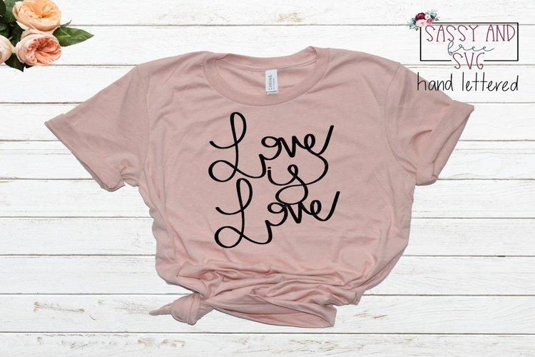 Love is Love Hand Lettered SVG, PNG, & JPEG example image 1