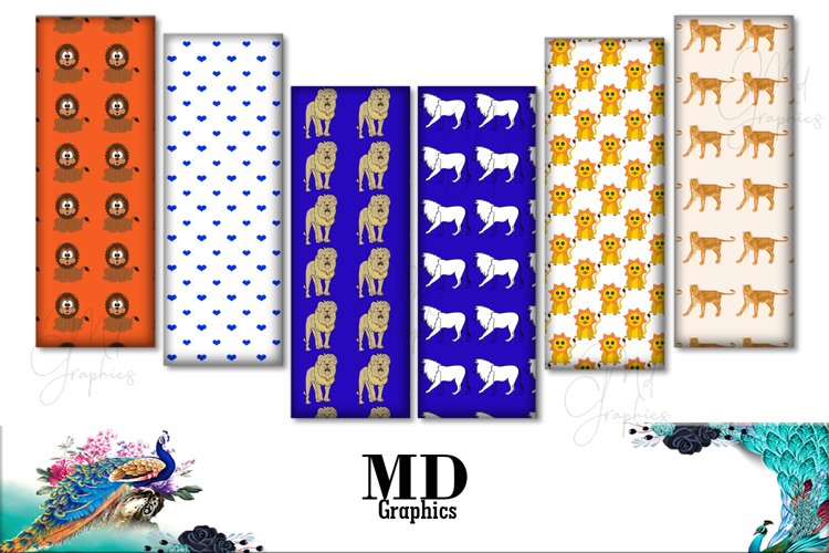 Jungle digital papers, Jungle images, Jungle Bookmarks, Card example image 1