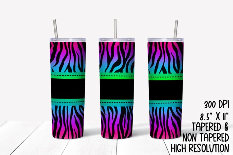 Rainbow Zebra Sublimation Tumbler