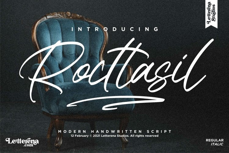 Rocttasil - Signature Script Font, example image 1