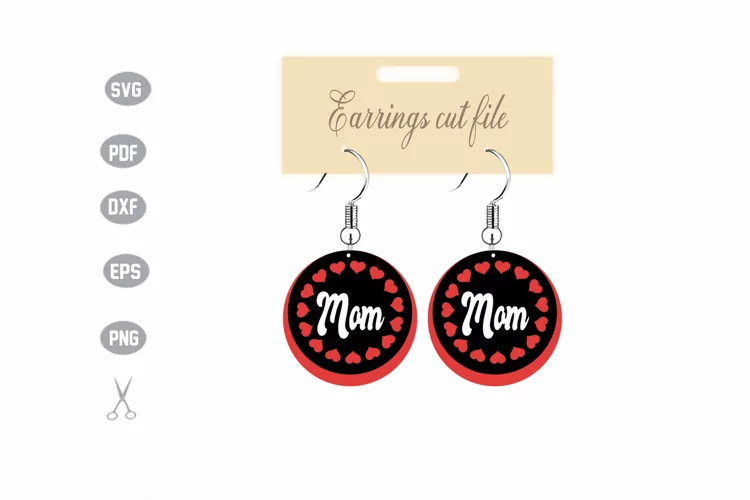 Earrings Template SVG Design