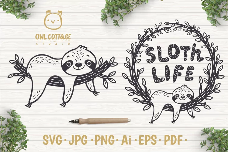 Sloth svg, Sloth Life, Sloth clipart