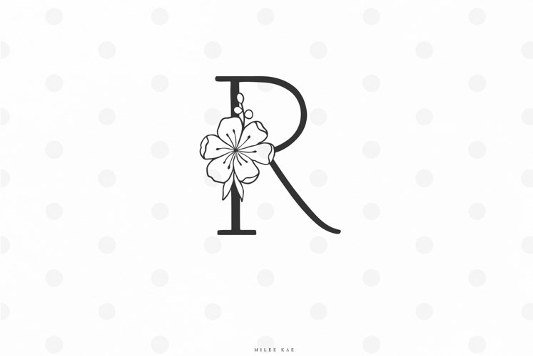 Floral letter svg cut file example image 1