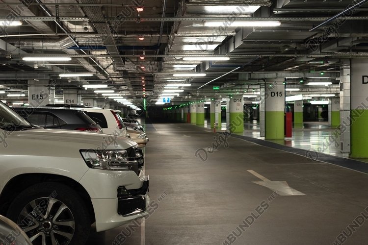 Some cars at the underground parking during coronavirus