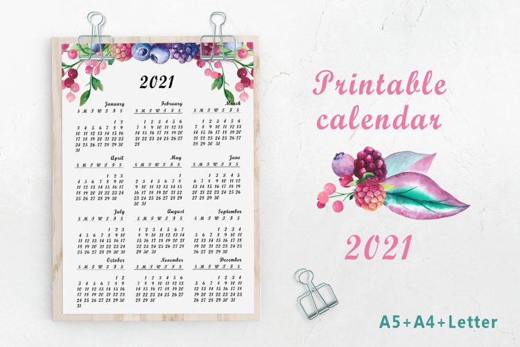 Download Printable Calendar 2021 Big Wall Watercolor Calendar Pdf 990265 Illustrations Design Bundles