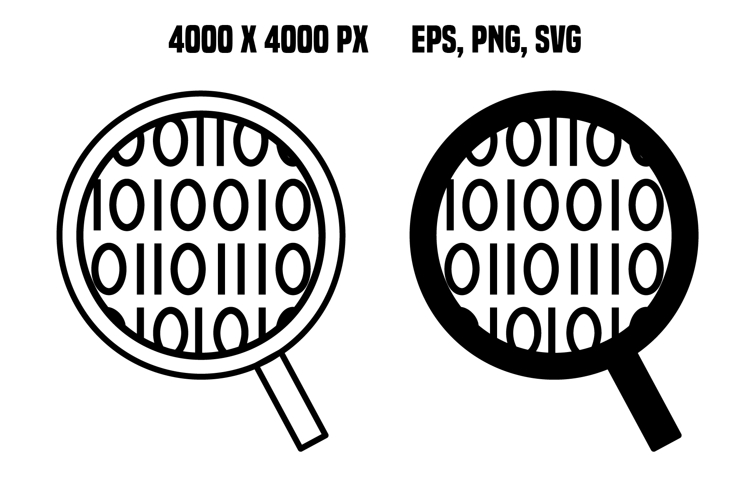 Magnifying Glass with Code Icons