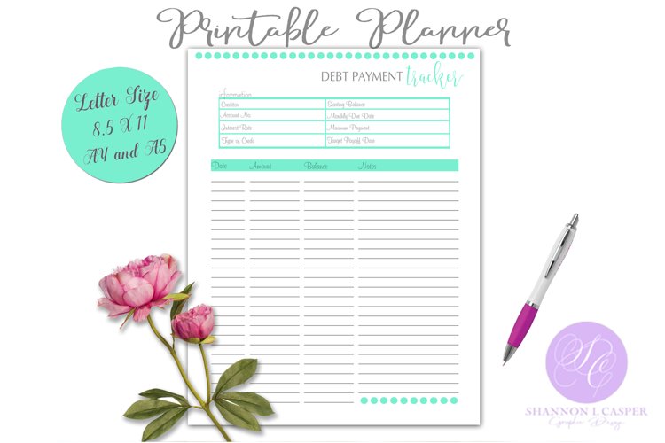 Printable Debt Payment Tracker example image 1