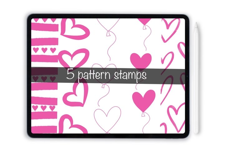 Procreate valentines pattern stamps for iPad and iPad Pro example image 1