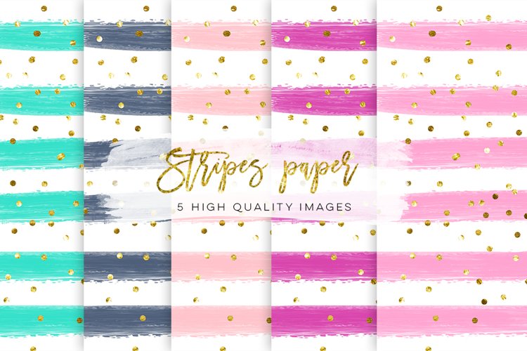 navy blue confetti, navy stripes paper, Watercolour stripes example image 1