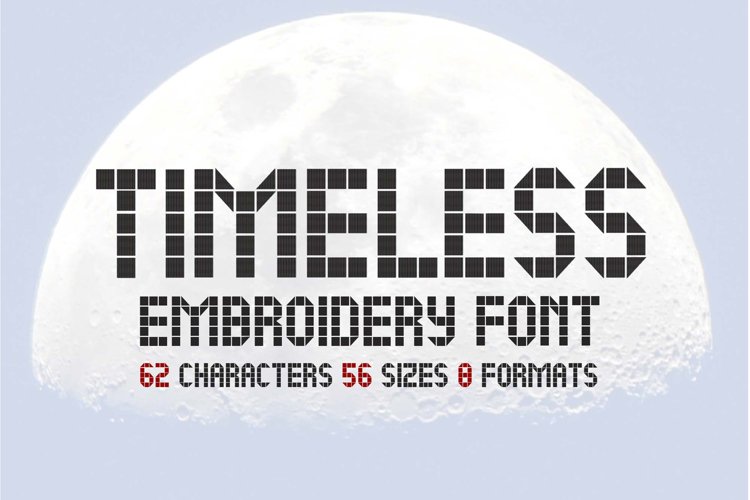 LCD Family Embroidery Font, Digital Watch Font, Futuristic example image 1
