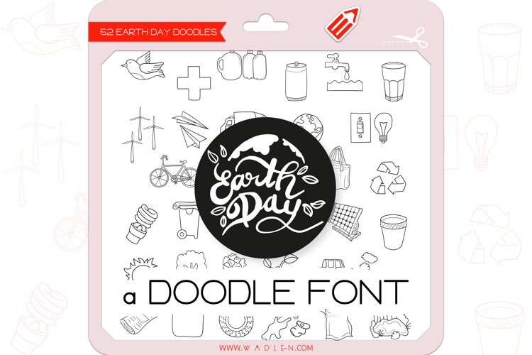 Earth Day Doodles - Dingbats Font example image 1