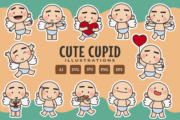 Cute Cupid illustrations example image 1