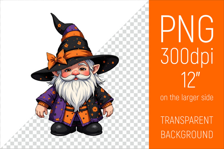 Halloween Gnome Clipart |Halloween Party Design example image 1