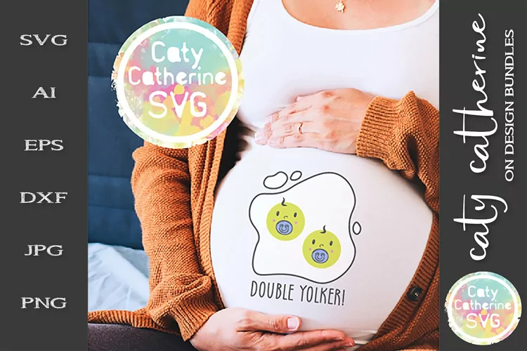 Double Yolker Egg Twin Maternity T-Shirt SVG Cut File