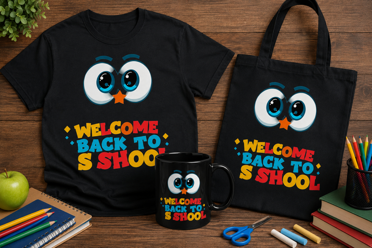 Welcome Back to School PNG, Colorful First Day Design