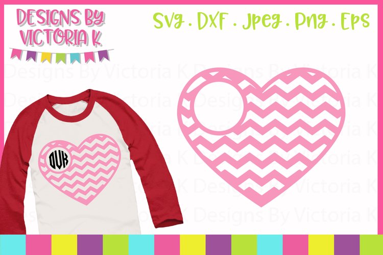 Download Chevron Heart Monogram Frame Svg Cut File 208080 Svgs Design Bundles