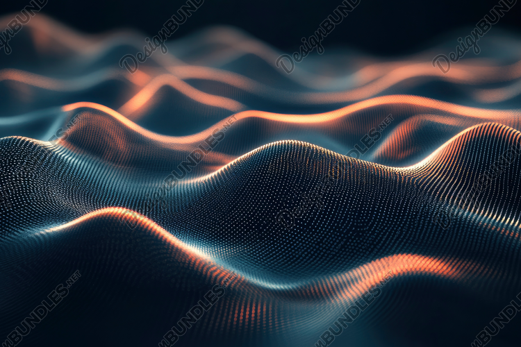 Abstract Digital Waves Background Wallpaper