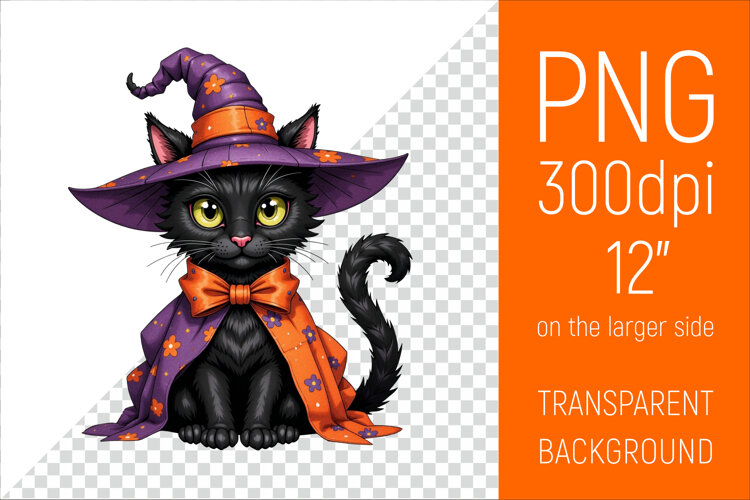 Halloween Black Cat Clipart |Halloween Party Design example image 1