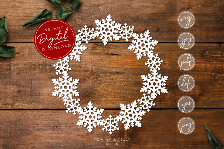 Snowflake Wreath - SVG EPS DXF PNG PDF JPG