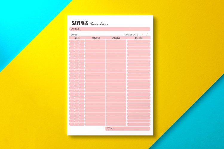 Savings Tracker Pink example image 1