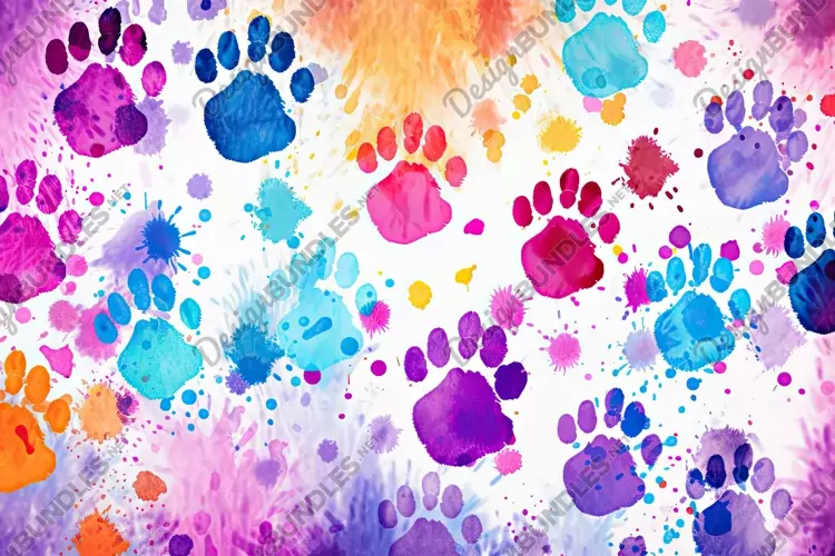 Watercolor Paws Background