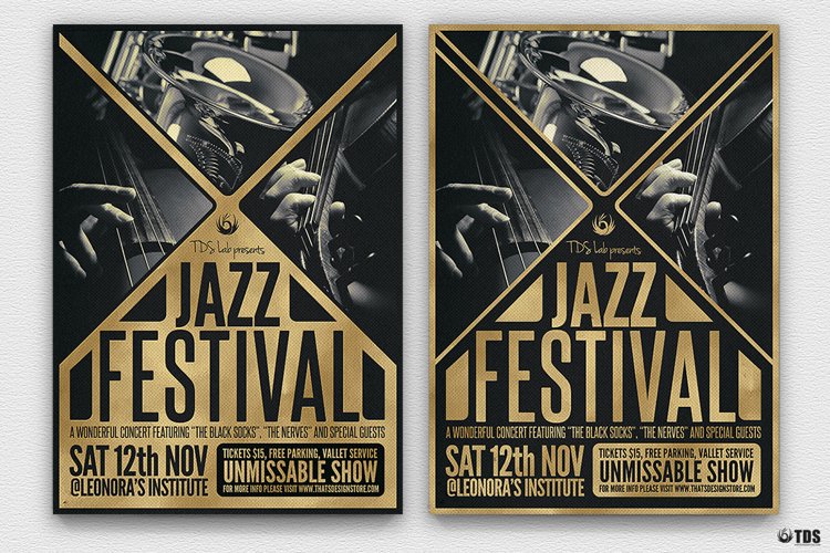 Golden Jazz Flyer Template example image 1