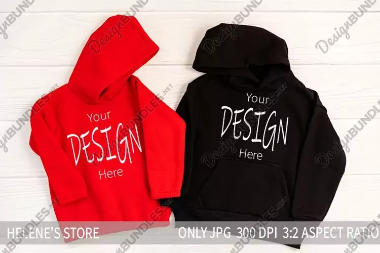 Black hoodie mockup |Red hoodie mockup| apparel mockup