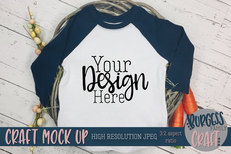 Easter Navy raglan Craft mock up |High Resolution JPEG example image 1