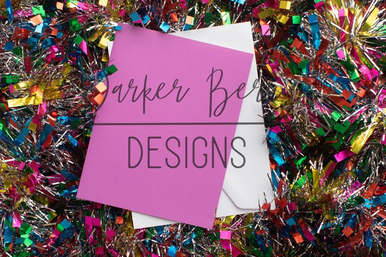 Blank Purple Card Photo Mockup Photo with bright colors example image 1