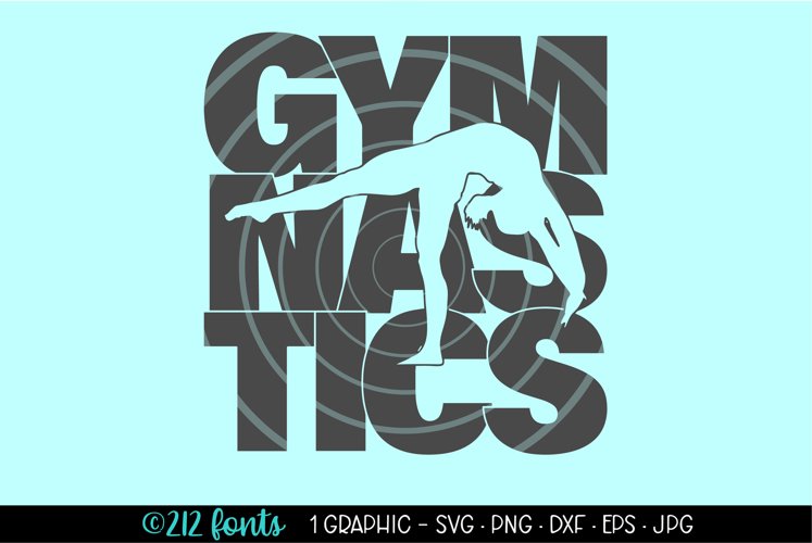 Gymnastics Silhouette Graphic Cut File DXF PNG JPG SVG EPS example image 1
