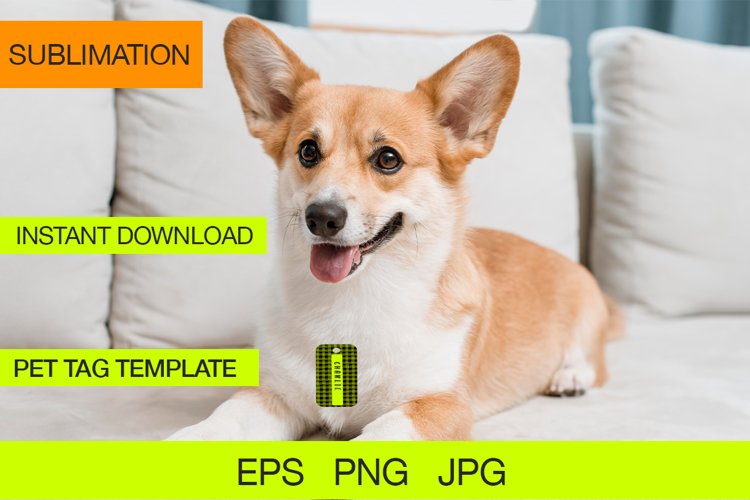 Pet Tag Plaid for Sublimation Design EPS, Sublimation Tag example image 1