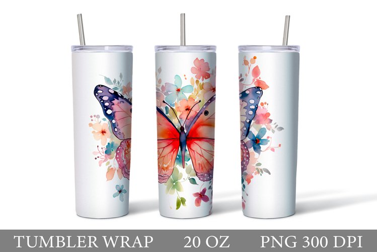 Butterfly Tumbler Wrap. Butterfly Tumbler Sublimation example image 1