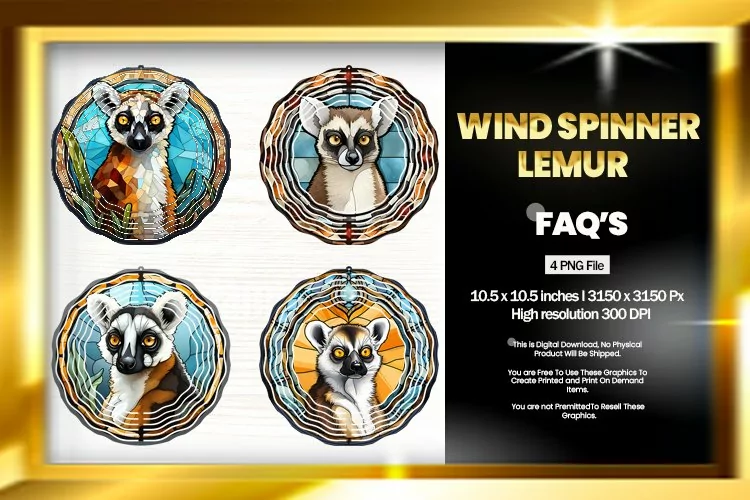 Lemur Wind Spinner Sublimation - 04 Variations
