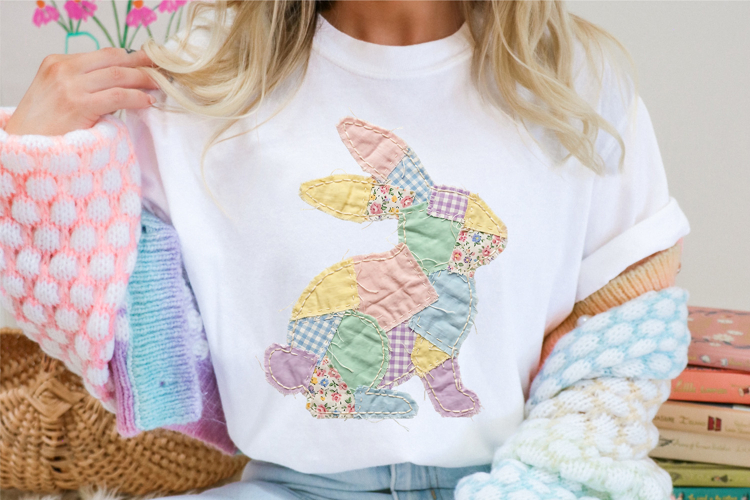 Patchwork Easter Bunny png