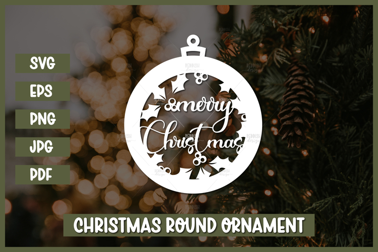 Round Christmas Ornament Svg Image 6