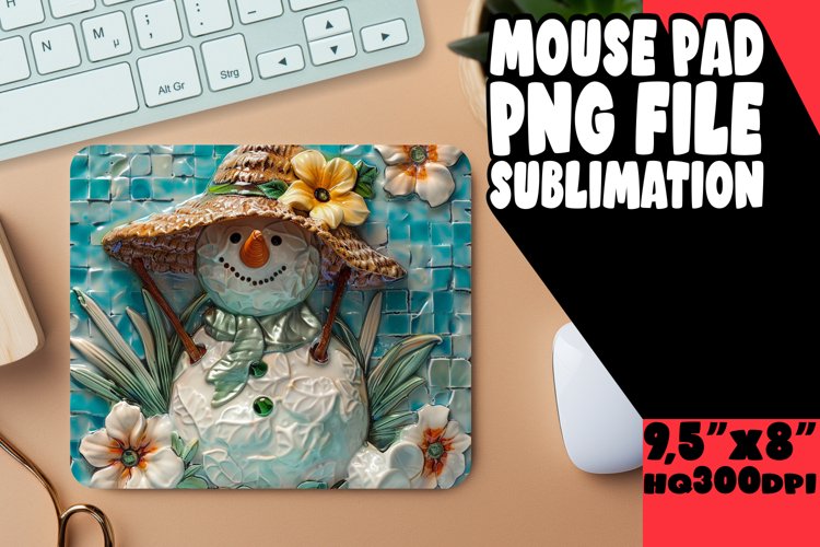 Holiday Snowman Sublimation Mouse Pad - Winter Festivities