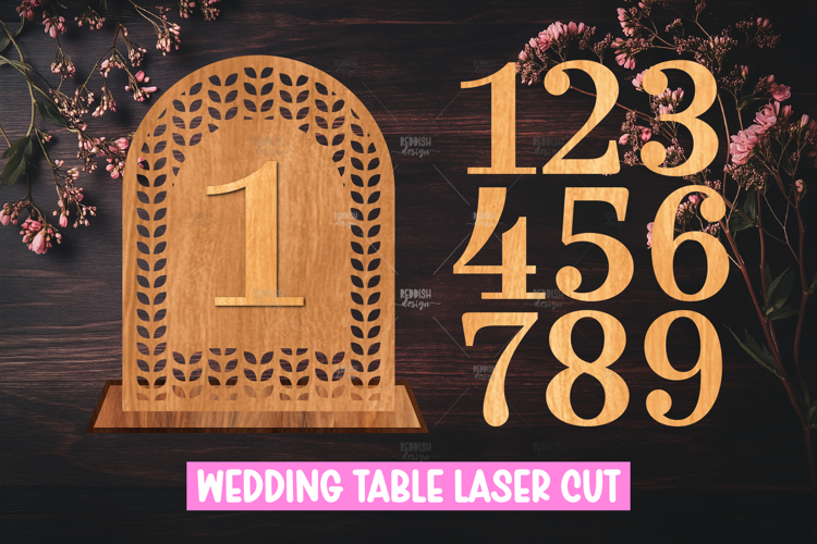 Wedding Table Numbers SVG Laser Cut Stand Design
